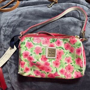 Dooney & Bourke Pink and Green Floral Wristlet